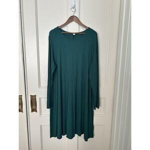 Old Navy Swing Jersey Shift Dress Womens Size XXL Tall Green Comfort Casual NWT